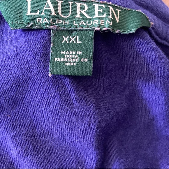 Lauren Ralph Lauren Beaded Logo T-Shirt blue white Women’s Plus Size XXL - Picture 5 of 6